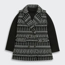 Tressel Black & White Knitted Layered Winter Top for Girls