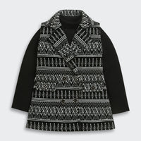 Tressel Black & White Knitted Layered Winter Top for Girls