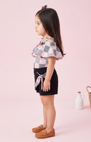 Pink & Black Printed Top and Shorts Set TSSET40203