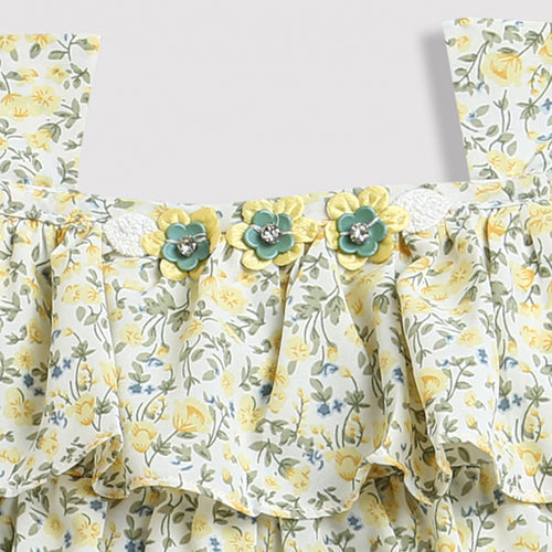 Floral Tiered Top & Shorts Co-ord Set TSSET40226