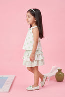Polka Dot Green Layered Dress TSSET40255