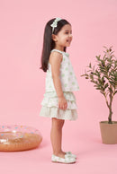 Polka Dot Green Layered Dress TSSET40255