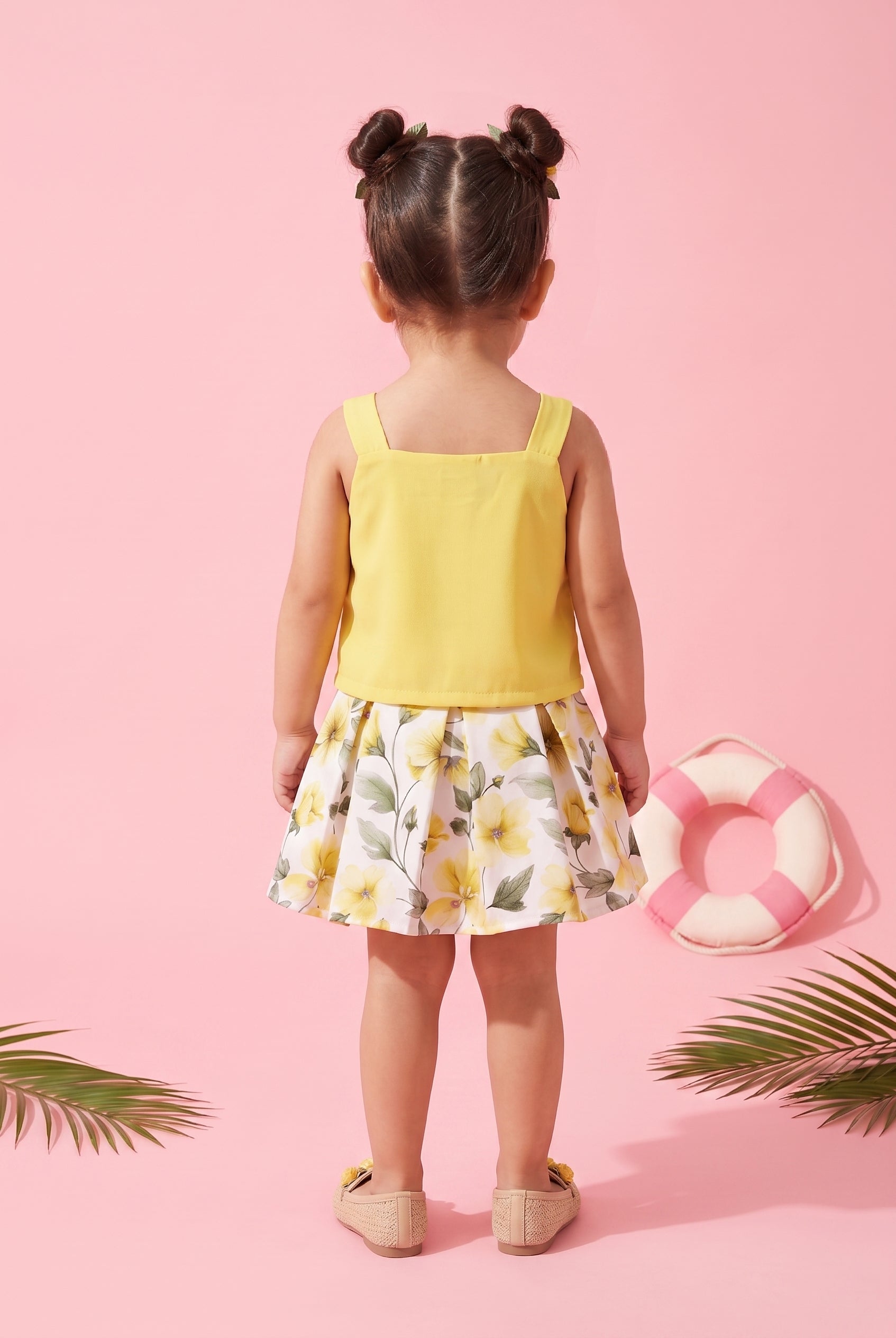 Floral Yellow Top and Skirt Co-ord Set TSSET40257