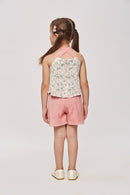 Floral Layered Top & Pink Shorts Co-ord Set TSSET40262