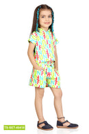“FUN” Print Shirt &amp; Shorts Co-ord Set TSSET40410