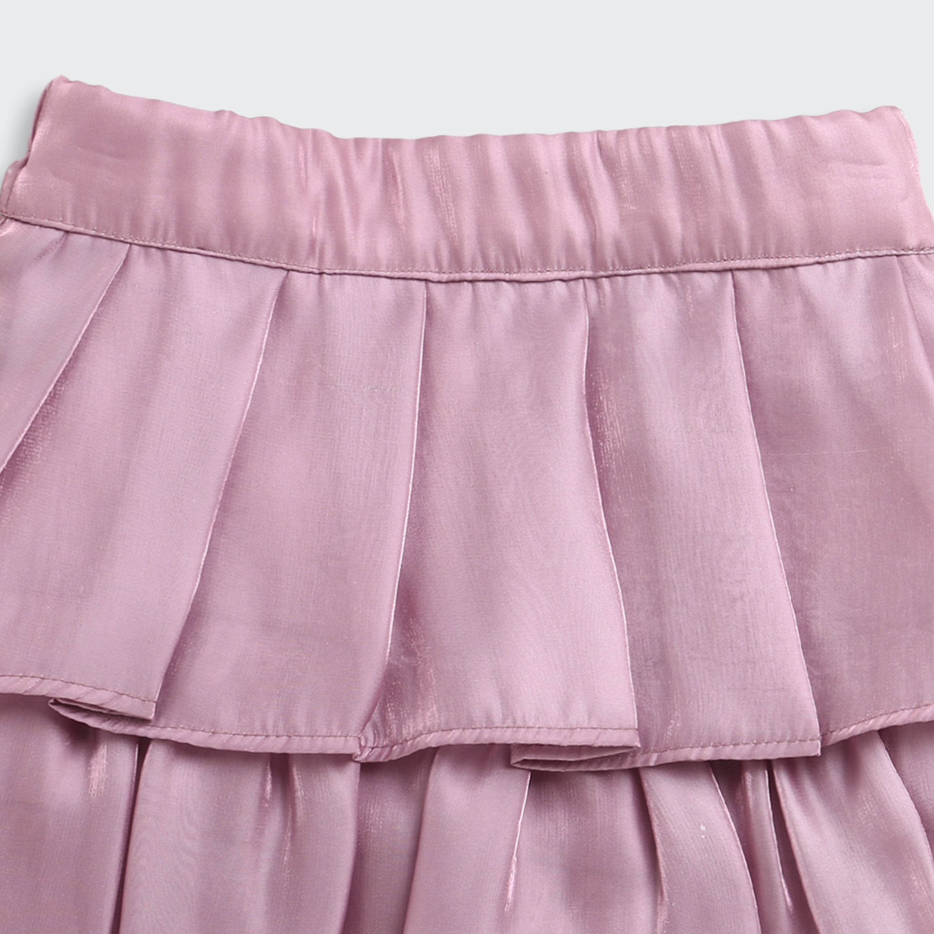 Tressel Onion Pink Floral Printed Top & Skirt Set