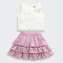 Tressel Onion Pink Floral Printed Top & Skirt Set