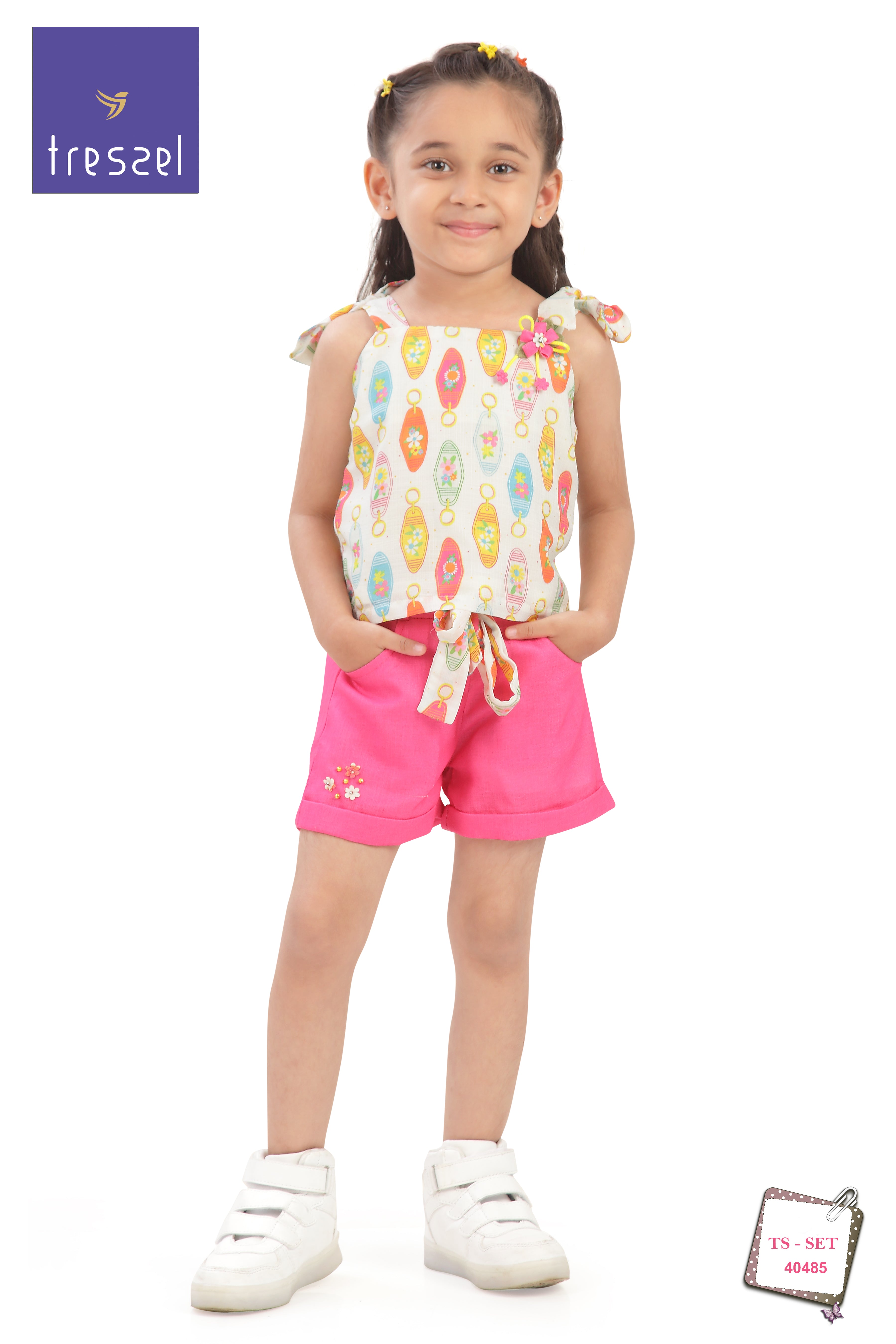 Lantern Print Top & Pink Shorts Co-ord Set TSSET40485