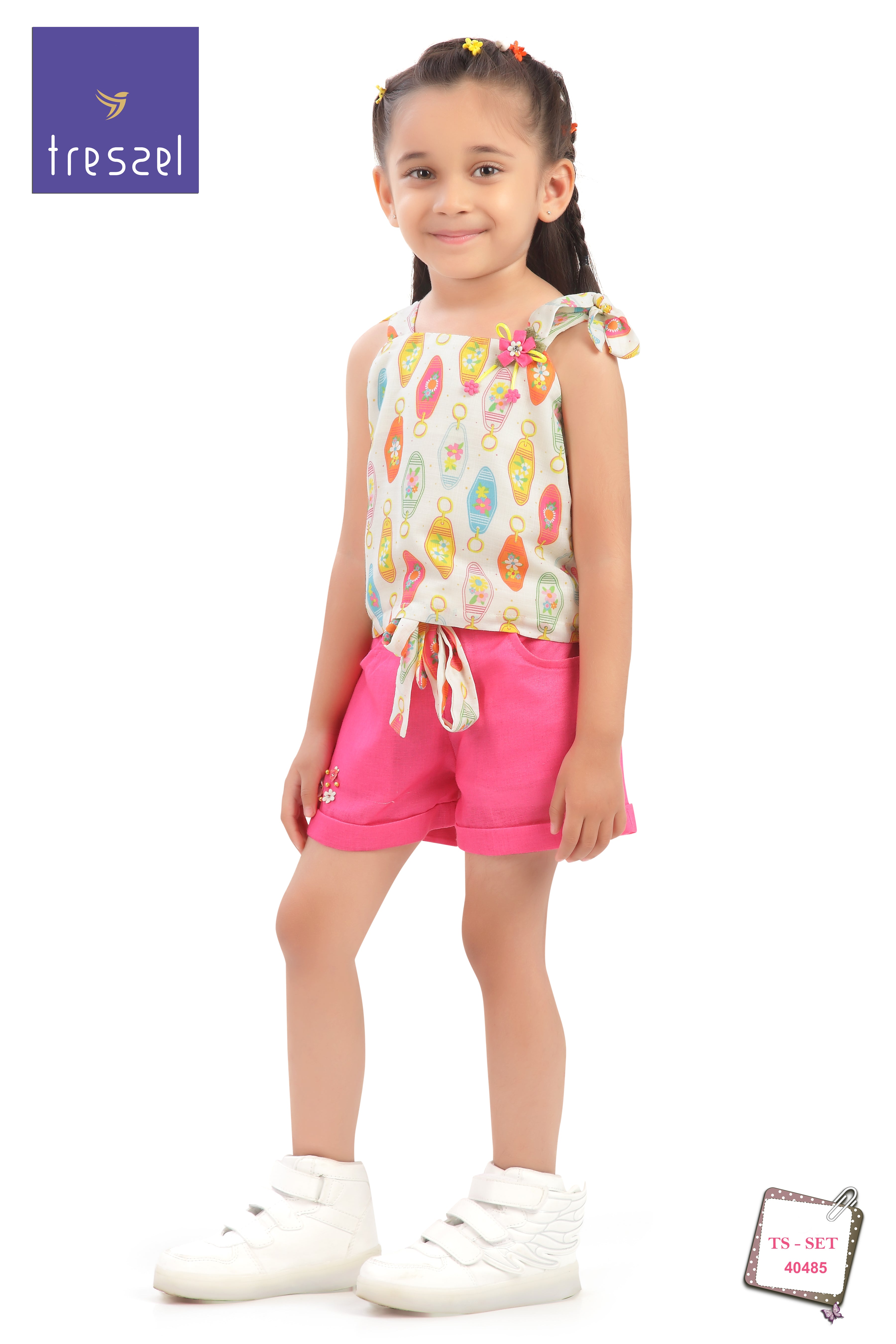 Lantern Print Top & Pink Shorts Co-ord Set TSSET40485