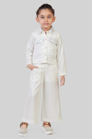 Pearl Shimmer Jacket & Flared Pants Set TSSET40518