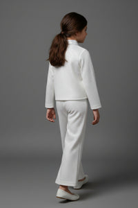 Tressel Off-White Shimmer Co-ord Set for Girls