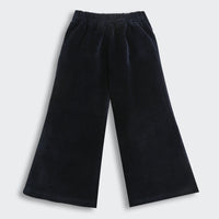 TresselGirls Navy Blue Checkered Jacket & Velvet Pant Co-Ord Set