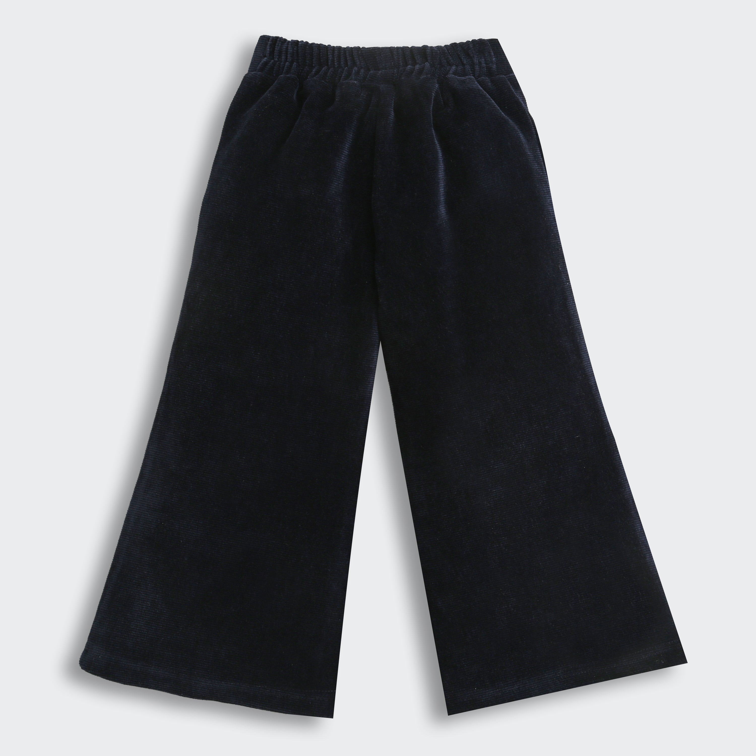 TresselGirls Navy Blue Checkered Jacket & Velvet Pant Co-Ord Set