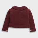 Burgundy Sequin Detail Jacket & Flared Pants Set TSSET0554