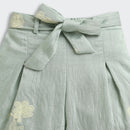 Sage Green Embroidered Jacket & Wide-Leg Pants Set TSSET40556