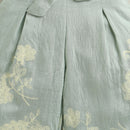 Sage Green Embroidered Jacket & Wide-Leg Pants Set TSSET40556