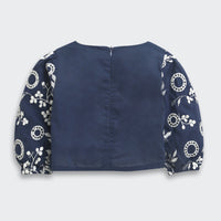 Tressel Girls Navy Blue & White Co-ord Set – Stylish Western Wear