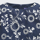 Navy Floral Top & Ivory Wide-Leg Pants Set TSSET40562