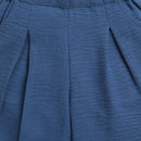 Sky Blue Lace Detail Jacket & Wide-Leg Pants Set TSSET40567
