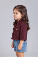 Cropped Utility Shirt with Flap Pockets TSTP0043