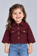 Cropped Utility Shirt with Flap Pockets TSTP0043