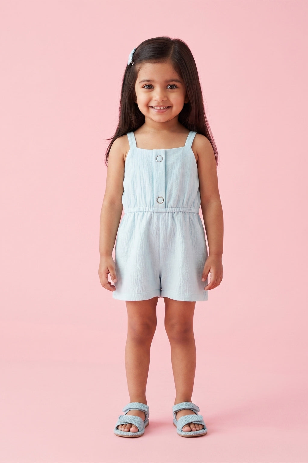 Sky Blue Cotton Summer Playsuit TSIJP012