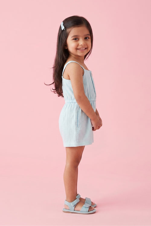 Sky Blue Cotton Summer Playsuit TSIJP012