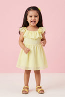 Yellow Ruffle Lightweight Summer Party Dress TSIM004