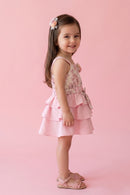 Pink Floral Layered Dress TSIM018