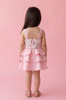Pink Floral Layered Dress TSIM018