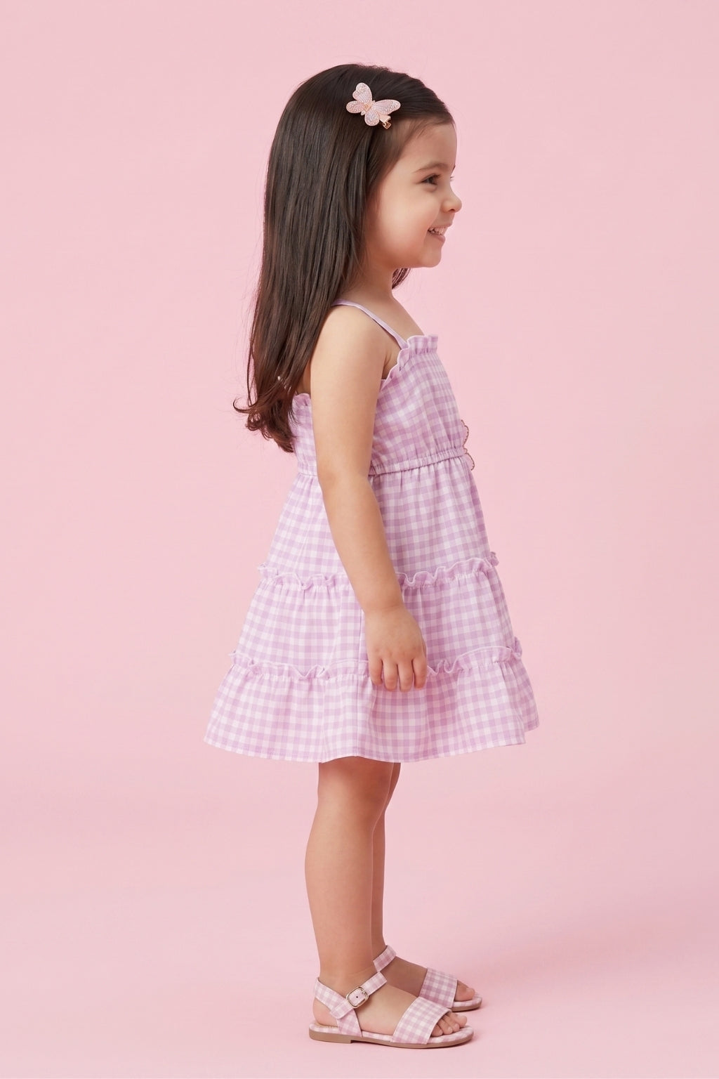 Purple Tiered Ruffle Summer Dress TSIM021