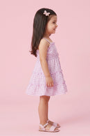 Purple Tiered Ruffle Summer Dress TSIM021