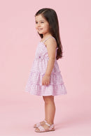 Purple Tiered Ruffle Summer Dress TSIM021