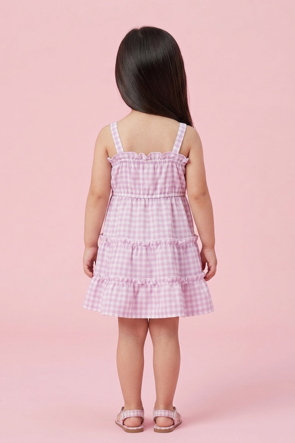 Purple Tiered Ruffle Summer Dress TSIM021
