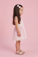 Soft Cotton Pink Dress with Bow Back TSIM038