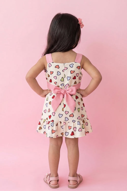 Pink Strap Ruffle Hem Dress TSIM039