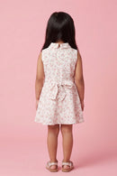 Soft Pink Printed Fit & Flare Dress TSIM042