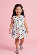 Sleeveless Multicolor Heart Print Dress TSIM043