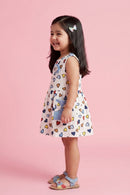 Sleeveless Multicolor Heart Print Dress TSIM043