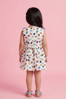 Sleeveless Multicolor Heart Print Dress TSIM043