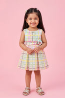 Sleeveless Pastel Check Dress TSIM060