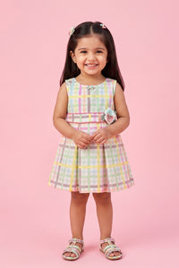 Sleeveless Pastel Check Dress TSIM060