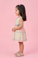 Sleeveless Pastel Check Dress TSIM060