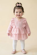 Blush Pink Ruffle Peplum Dress TSIM226