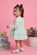 Sea Green Ruffle Layered Dress TSIM226