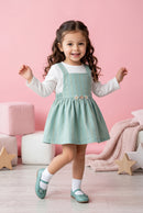 Sea Green Striped Pinafore Dress TSIPN138