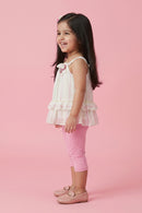 Pastel Stripe Top & Pink Capri Set TSISET064