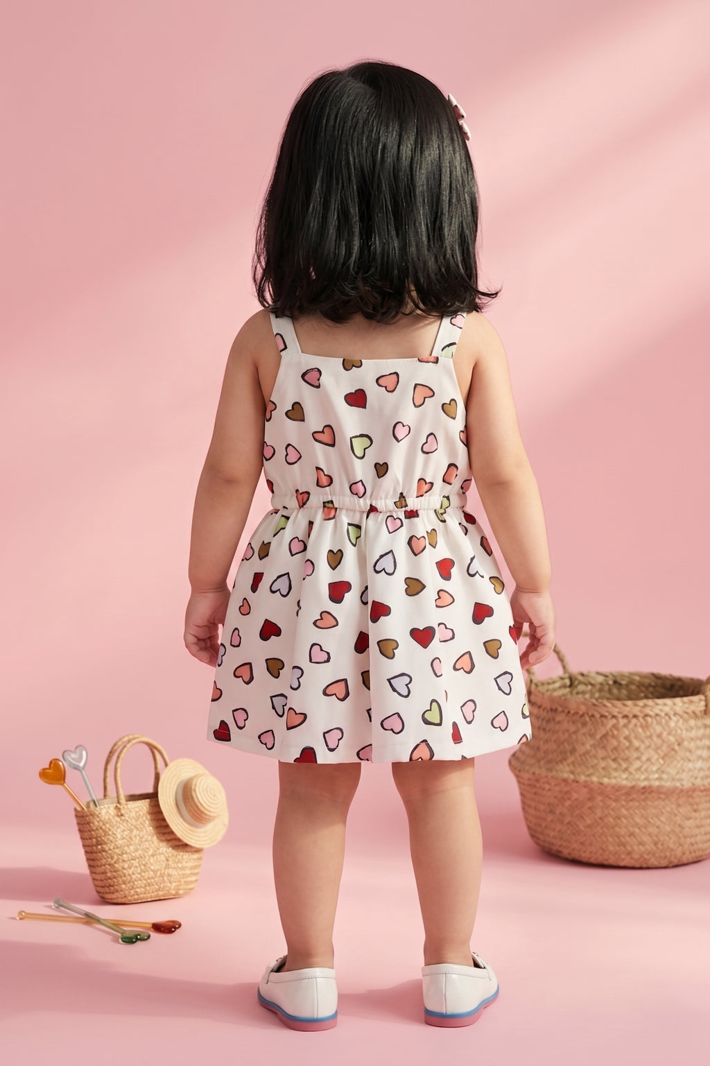 Heart Print Baby Girl Dress TSIJP014