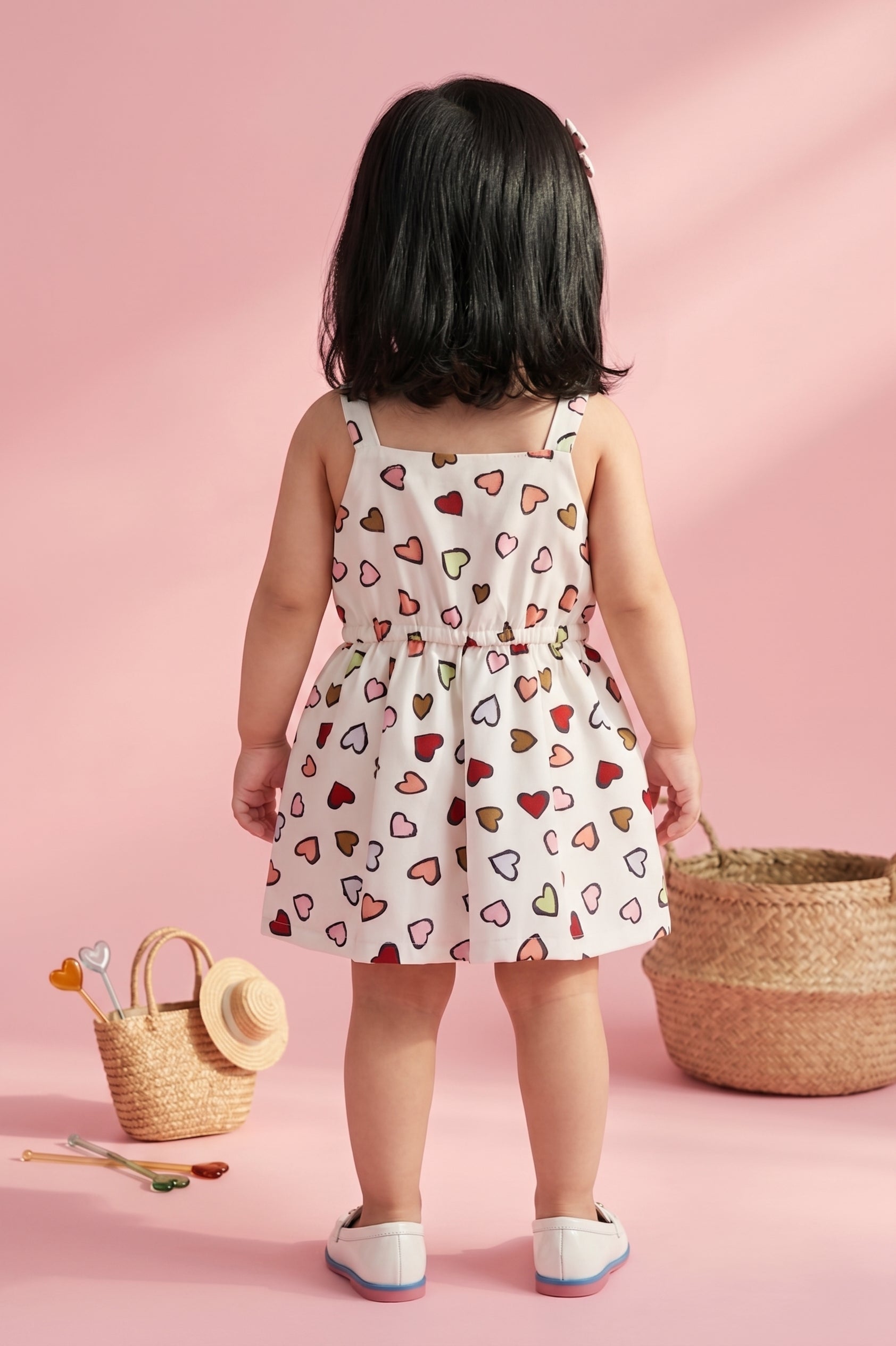 Heart Print Baby Girl Dress TSIJP014