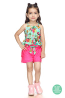 Tropical Print Top & Pink Shorts Set TSSET40386